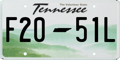 TN license plate F2051L