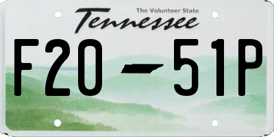 TN license plate F2051P