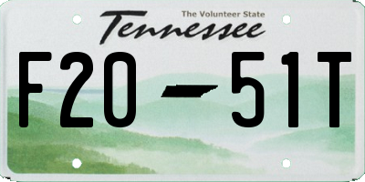 TN license plate F2051T