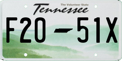 TN license plate F2051X