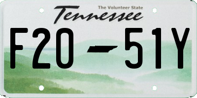 TN license plate F2051Y