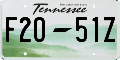 TN license plate F2051Z