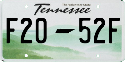 TN license plate F2052F