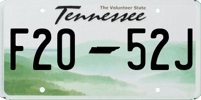 TN license plate F2052J