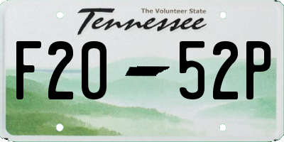 TN license plate F2052P