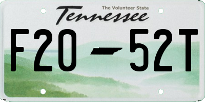 TN license plate F2052T
