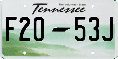TN license plate F2053J