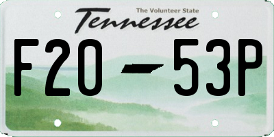 TN license plate F2053P