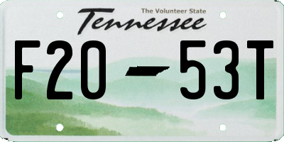 TN license plate F2053T