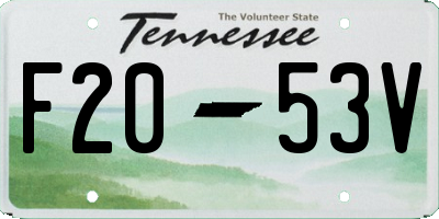 TN license plate F2053V