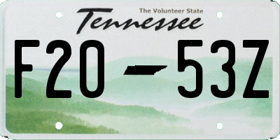 TN license plate F2053Z