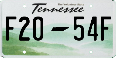 TN license plate F2054F