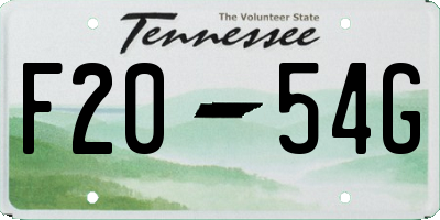 TN license plate F2054G