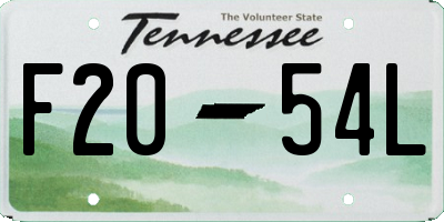 TN license plate F2054L