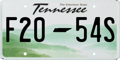 TN license plate F2054S