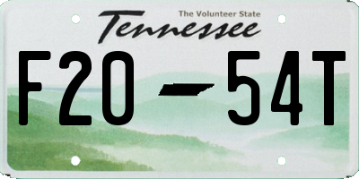 TN license plate F2054T