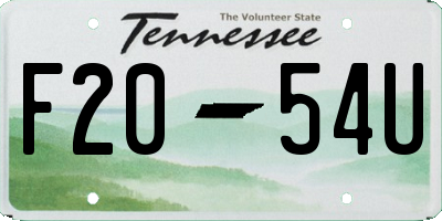 TN license plate F2054U
