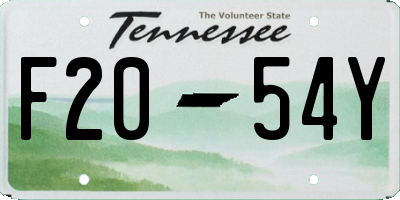 TN license plate F2054Y