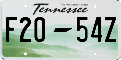 TN license plate F2054Z