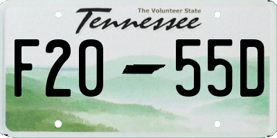 TN license plate F2055D