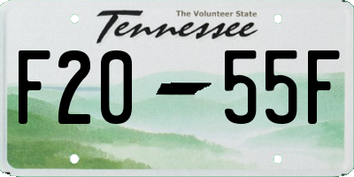 TN license plate F2055F