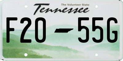 TN license plate F2055G
