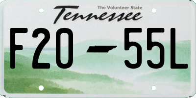 TN license plate F2055L
