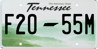TN license plate F2055M