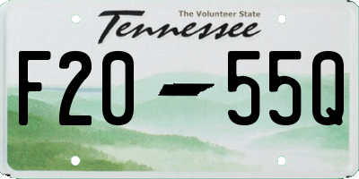 TN license plate F2055Q
