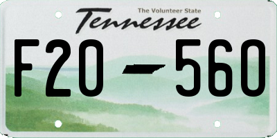 TN license plate F2056O