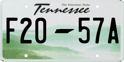 TN license plate F2057A