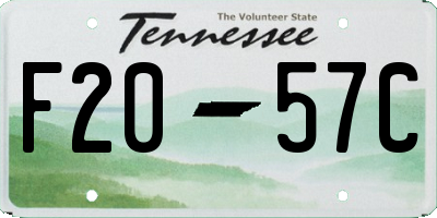 TN license plate F2057C