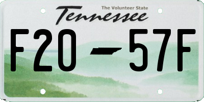 TN license plate F2057F