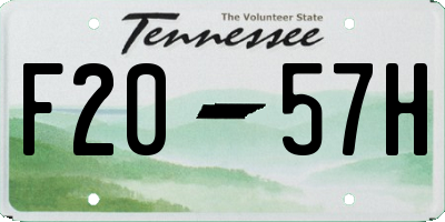 TN license plate F2057H