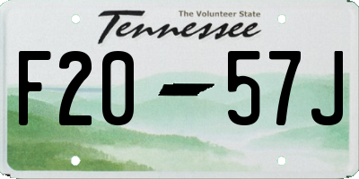 TN license plate F2057J