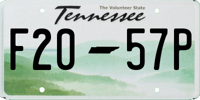 TN license plate F2057P