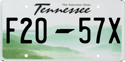 TN license plate F2057X