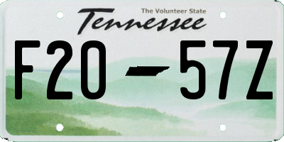 TN license plate F2057Z
