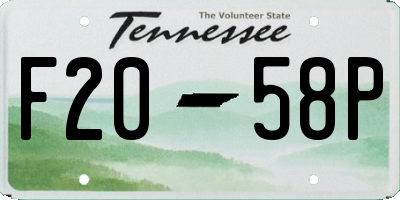TN license plate F2058P