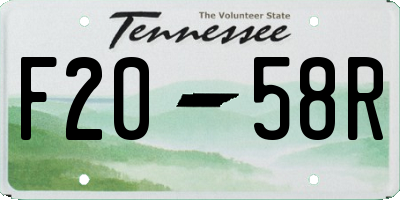 TN license plate F2058R