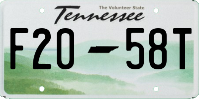 TN license plate F2058T