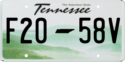 TN license plate F2058V