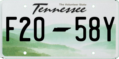 TN license plate F2058Y