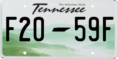 TN license plate F2059F