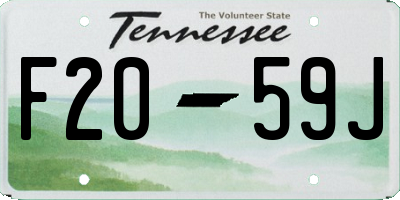 TN license plate F2059J