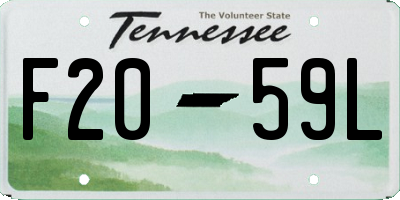 TN license plate F2059L