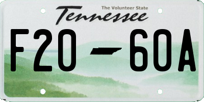 TN license plate F2060A