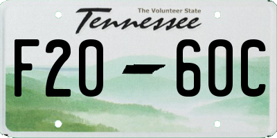 TN license plate F2060C