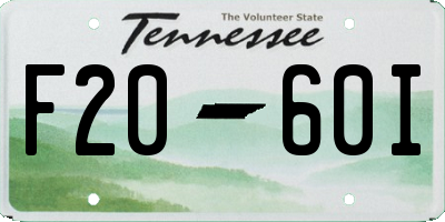 TN license plate F2060I