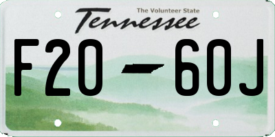 TN license plate F2060J